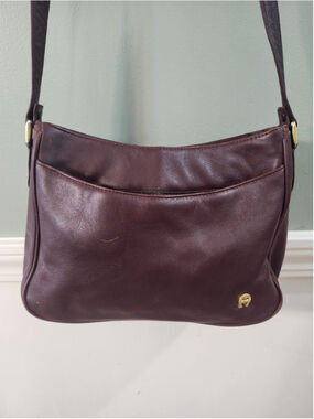 Vinrage Aigner Brown Leather Shoulder Bag One Size